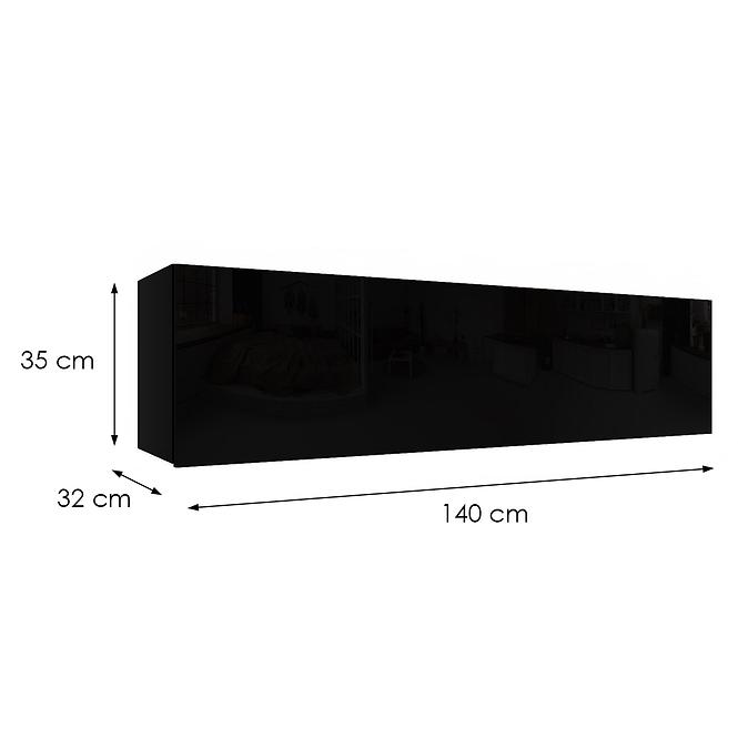 Hängeschrank Izumi-33-BL schwarz matte/glanz