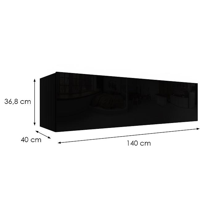 Hängeschrank Izumi-43-BL schwarz matte/glanz