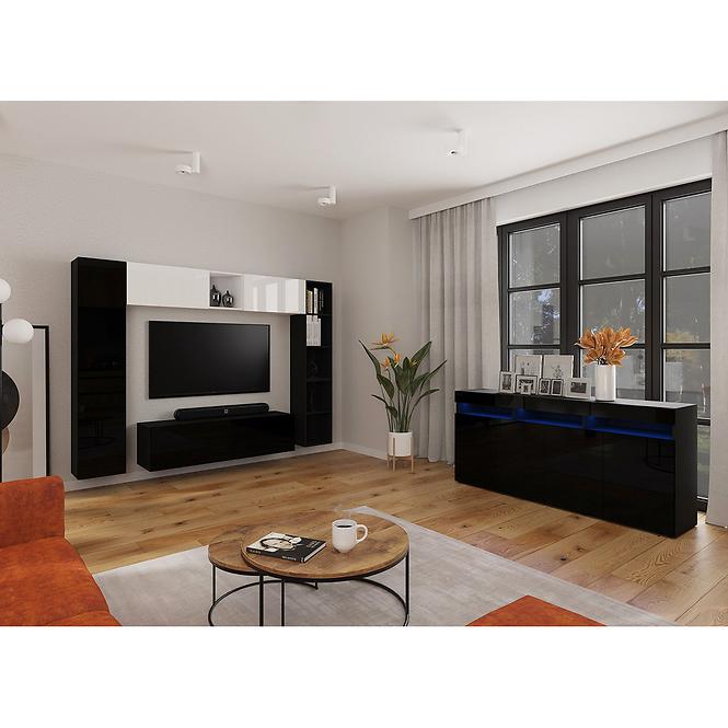 Hängeschrank Izumi-43-BL schwarz matte/glanz
