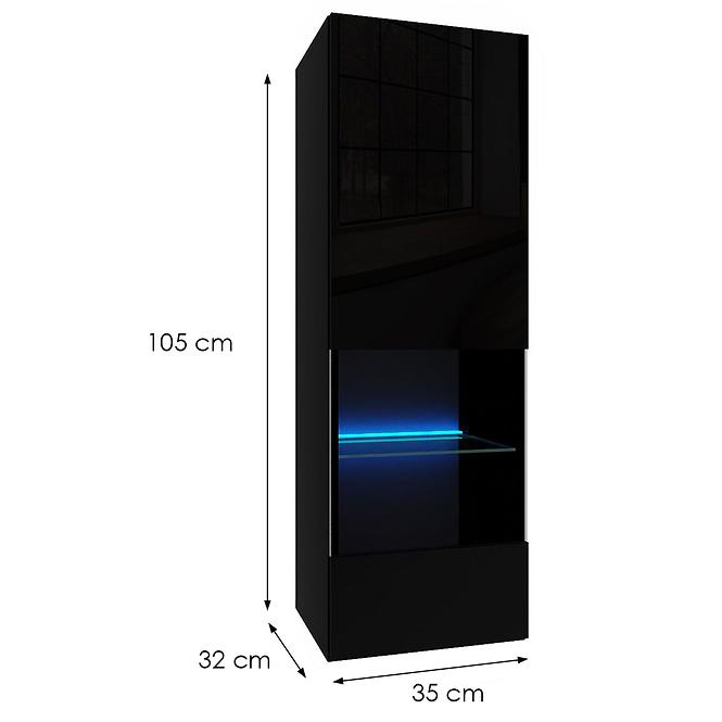 Hängeschrank Izumi 2 BL schwarz matte/glanz