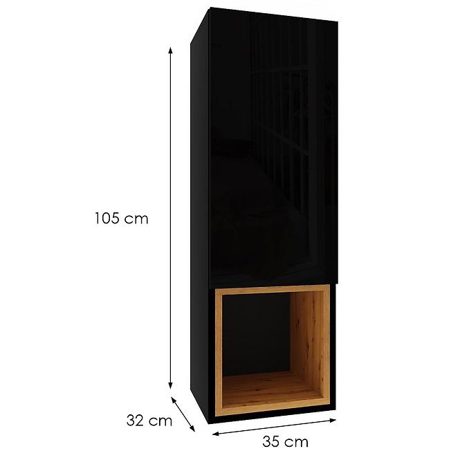 Hängeschrank Izumi 3 BL-DC schwarz matte/glanz/artisan
