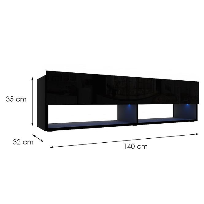 Tv Tisch Izumi 140 BL schwarz matte/glanz