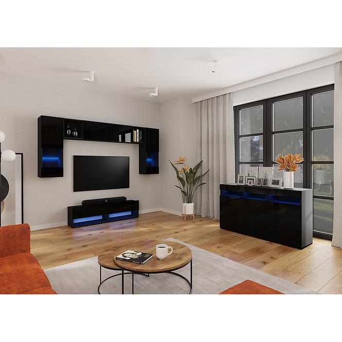 Tv Tisch Izumi 140 BL schwarz matte/glanz