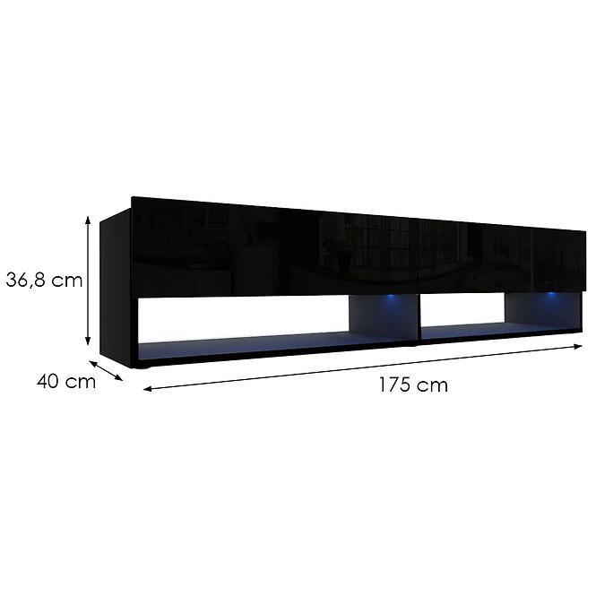 Tv Tisch Izumi 175 BL schwarz matte/glanz