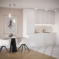 Küchenzeile Luxeo 250 Weiß/Dünner Rahmen White Set 1