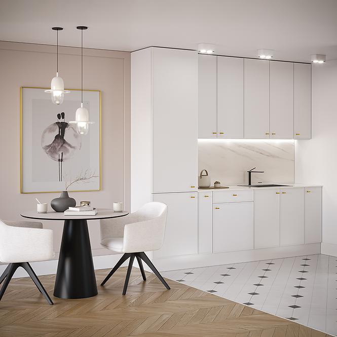 Küchenzeile Luxeo 250 Weiß/Dünner Rahmen White Set 1