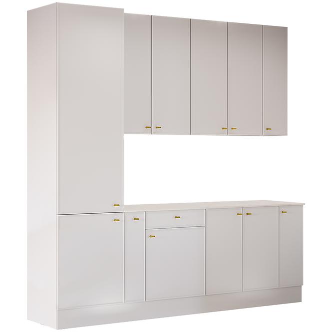 Küchenzeile Luxeo 250 Weiß/Dünner Rahmen White Set 1
