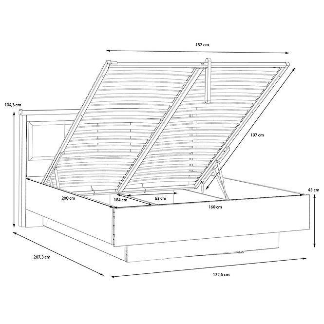 Bett Haruki HYTL1162B alpenfichte/schwarz