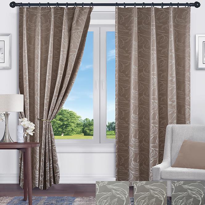Vorhang mit Kräuselband ANIKA HM24393 135x180 Beige