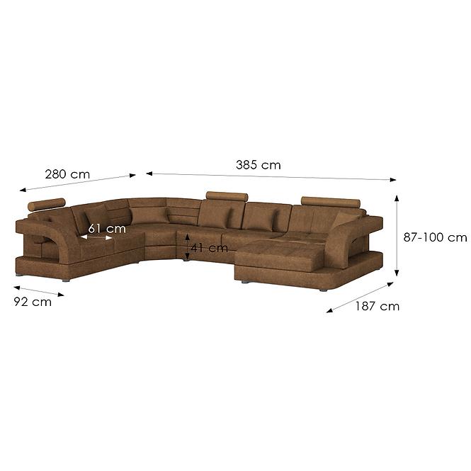 Ecksofa Douglas C P Morena 7 Braun