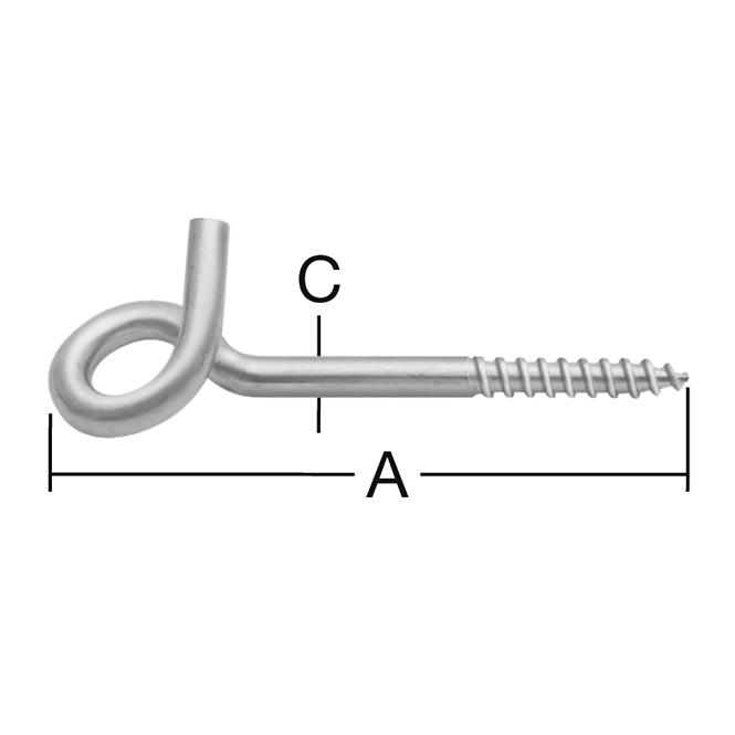 Haken mit Schraube 140x8,9 2 St.