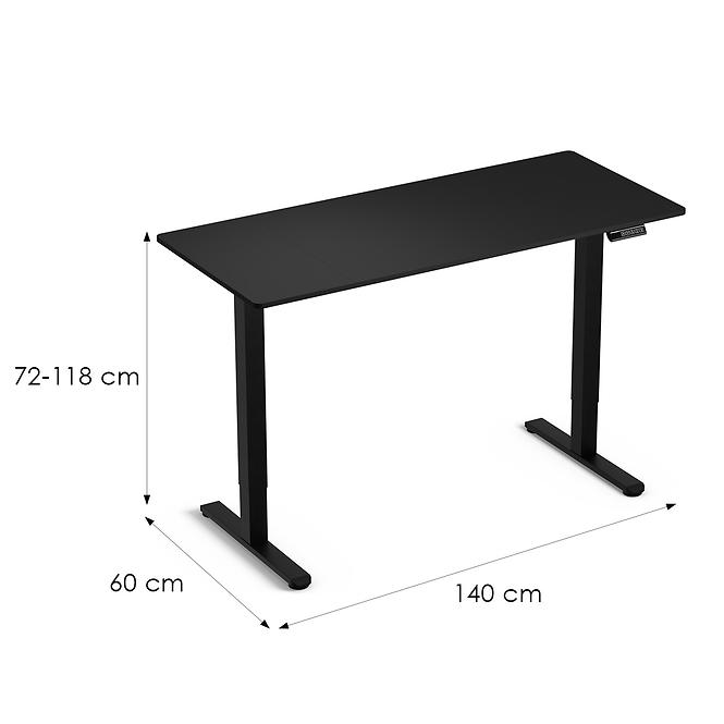 Schreibtisch LV1713 Control Lite 140 schwarz/schwarz