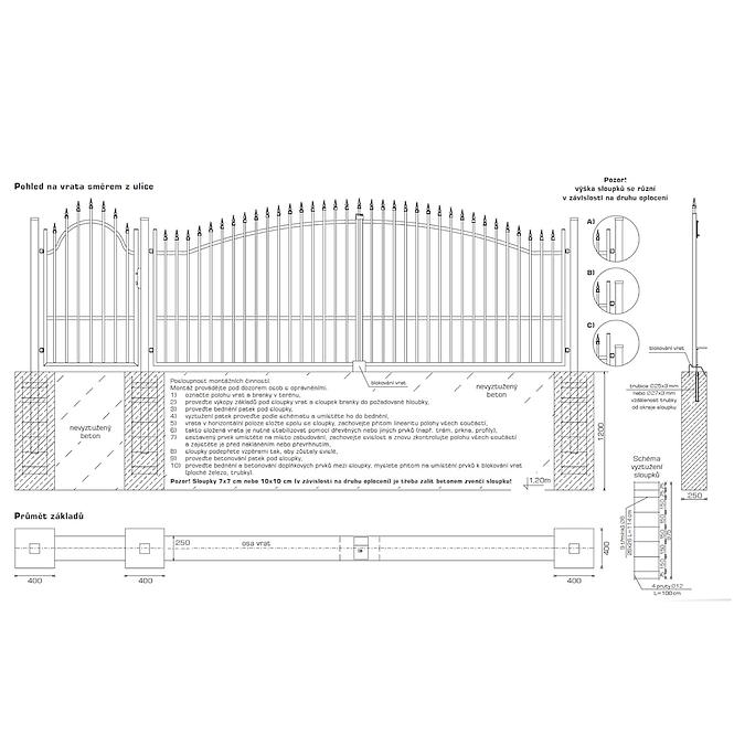 Doppeltor Eliza III 150x400cm W4227