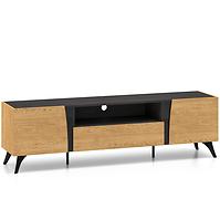 Tv Tisch Toscania 06 eiche Dune/Schwarzer Esche/Glas