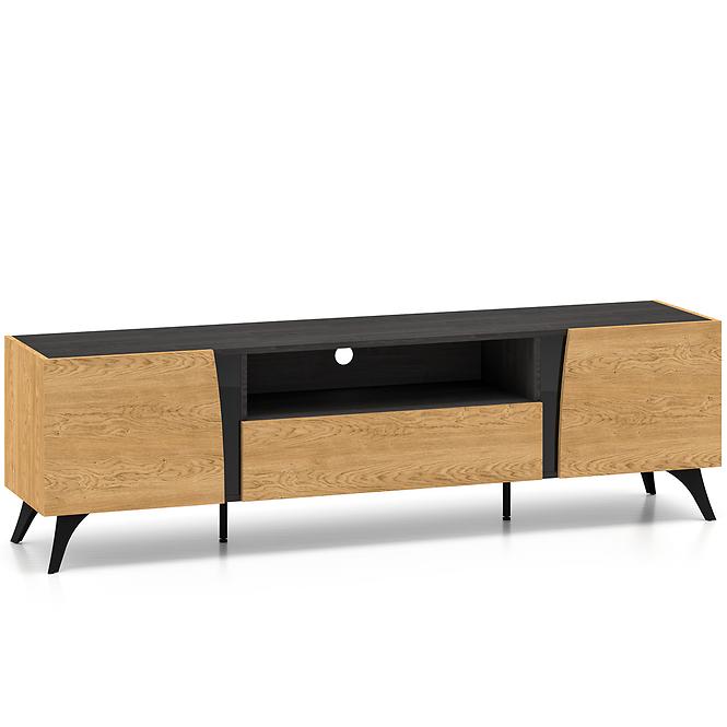 Tv Tisch Toscania 06 eiche Dune/Schwarzer Esche/Glas