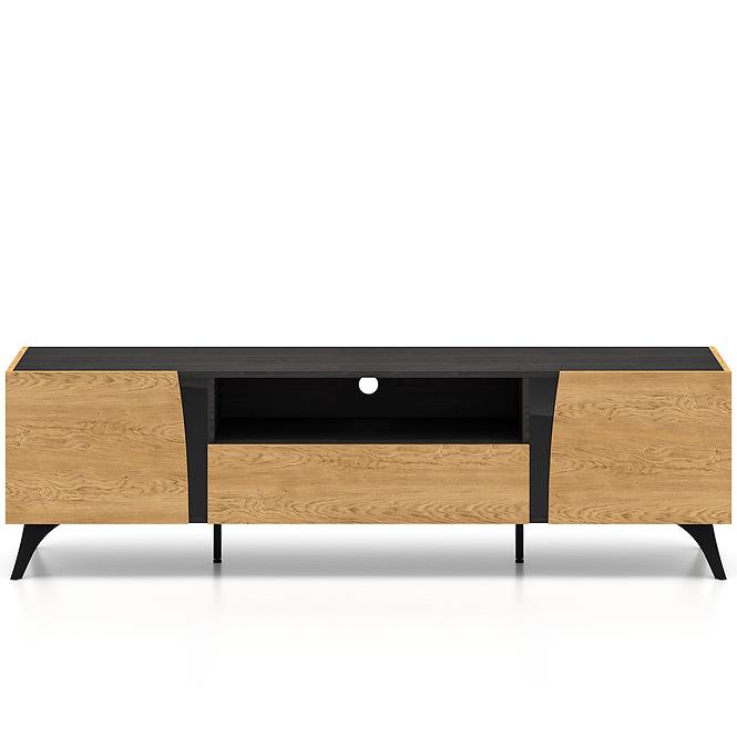 Tv Tisch Toscania 06 eiche Dune/Schwarzer Esche/Glas