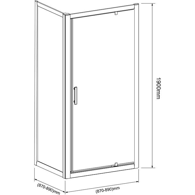 Duschkabine Marko 90 G Graphit - Chrom