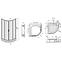 Duschkabine KP4/TX5B 80/190 W15 SB+BPZA 2 teilig Glass Protect,3