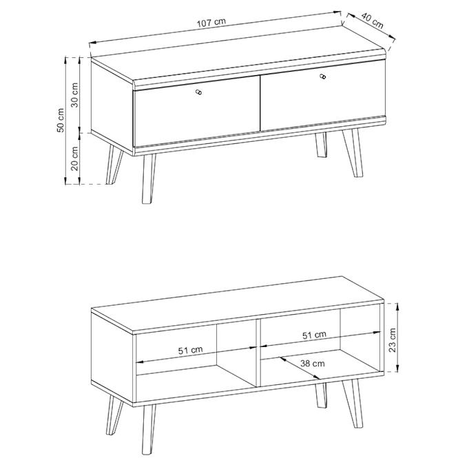 Tv Tisch Primo 107cm Eiche Riviera