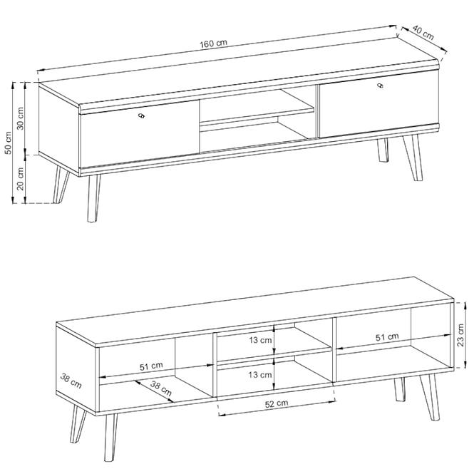 TV Tisch Primo 160cm Eiche Riviera