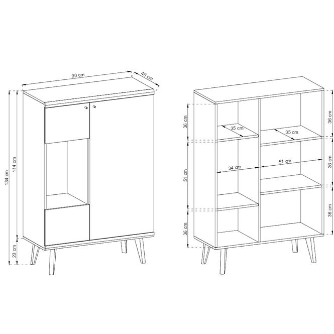 Kommode Primo 90cm Eiche Riviera