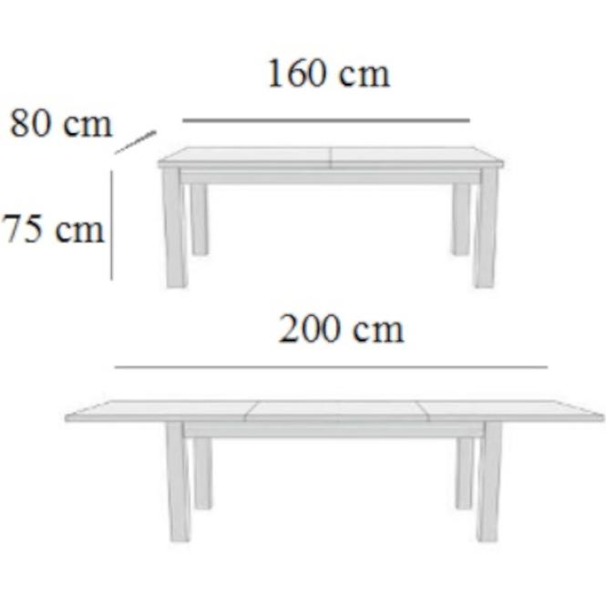 Tisch 160x80+40 nuß