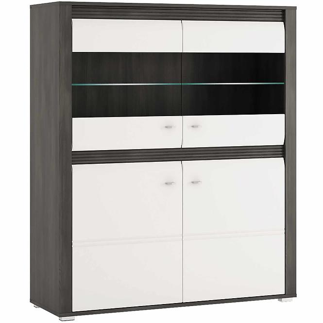 Vitrine Sevilla typ 33 2D norwegische kiefer/weiß + LED