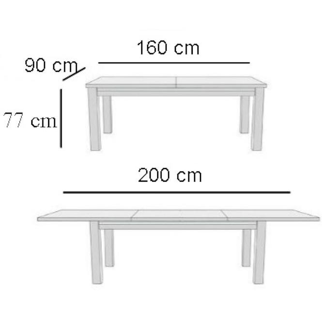 Tisch 160x90+40 Nuß
