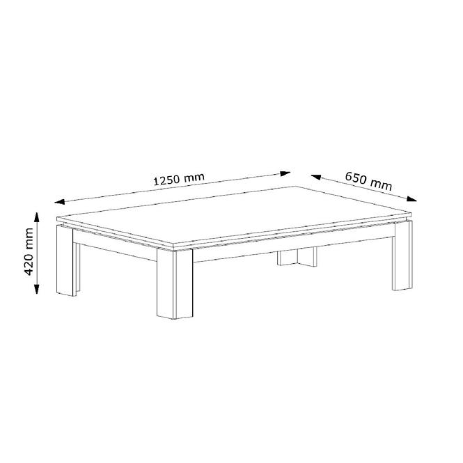 Couchtisch Linn 125cm Weiß Glanz/Schwarz Glanz