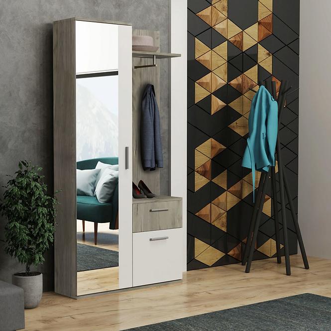 Garderobe Justus weiß Eiche Country 97 cm