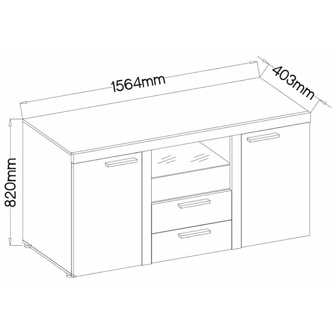 Kommode Salsa 140cm Weiß