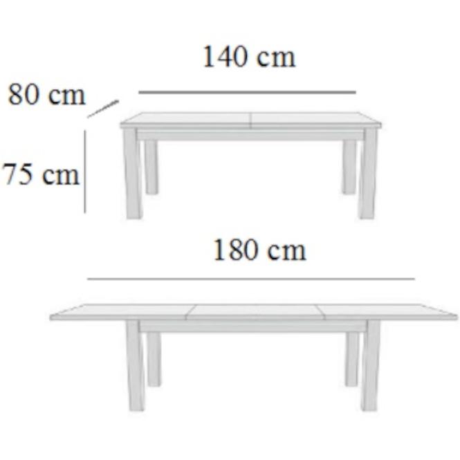 Tisch 140x80+40 Nuß 