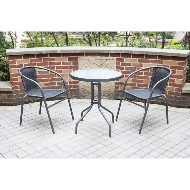 Gartenstuhl technorattan Bistro schwarz 