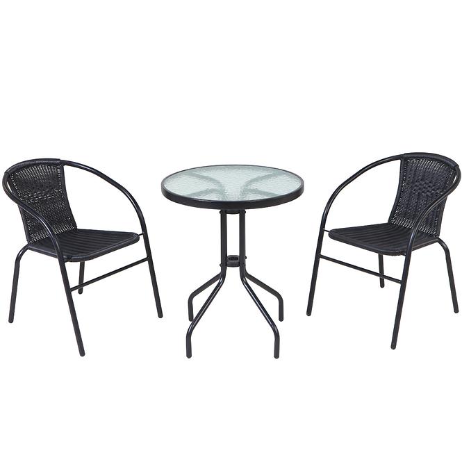 Gartenstuhl technorattan Bistro schwarz 