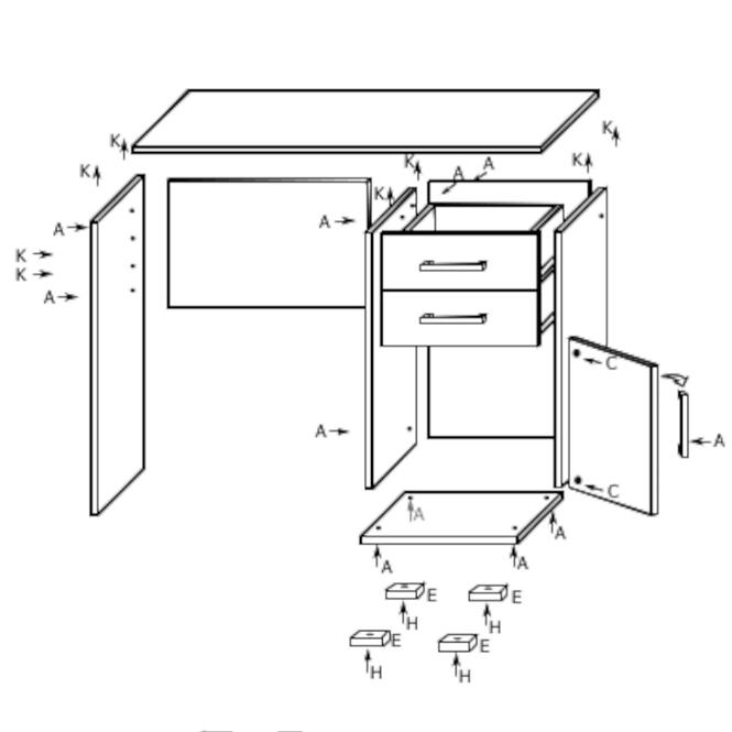 Schreibtisch Adam 100cm Eiche Sonoma