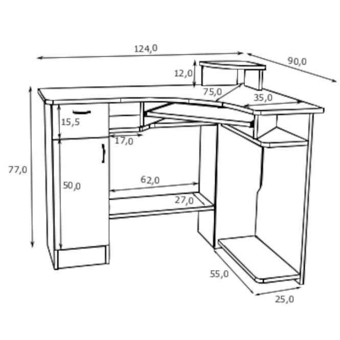 Schreibtisch Mariusz 125cm Erle
