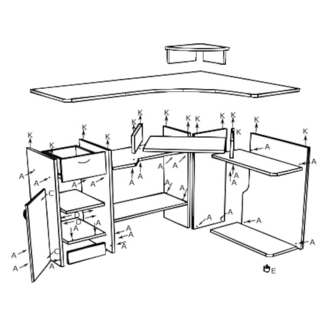 Schreibtisch Mariusz 125cm Erle