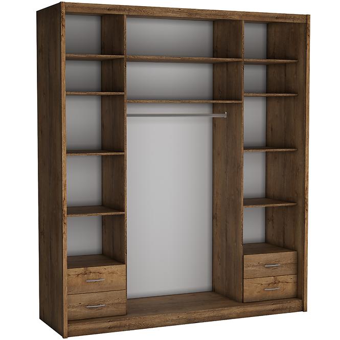 Schrank Maciej Spiegel 208cm Eiche Lefkas