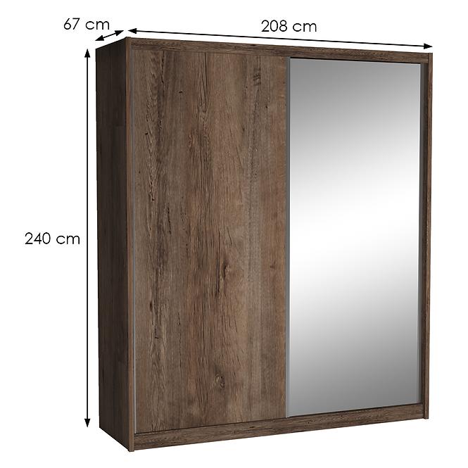 Schrank Maciej Spiegel 208cm Eiche Lefkas