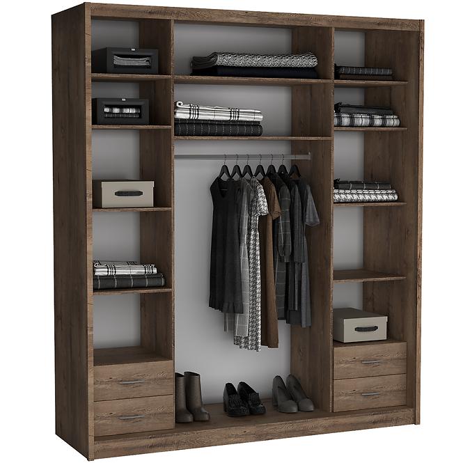 Schrank Maciej Spiegel 208cm Eiche Lefkas