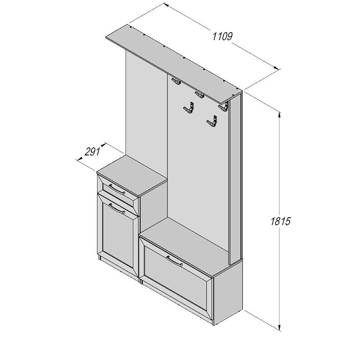 Garderobe Niko 111cm Eiche Sonoma