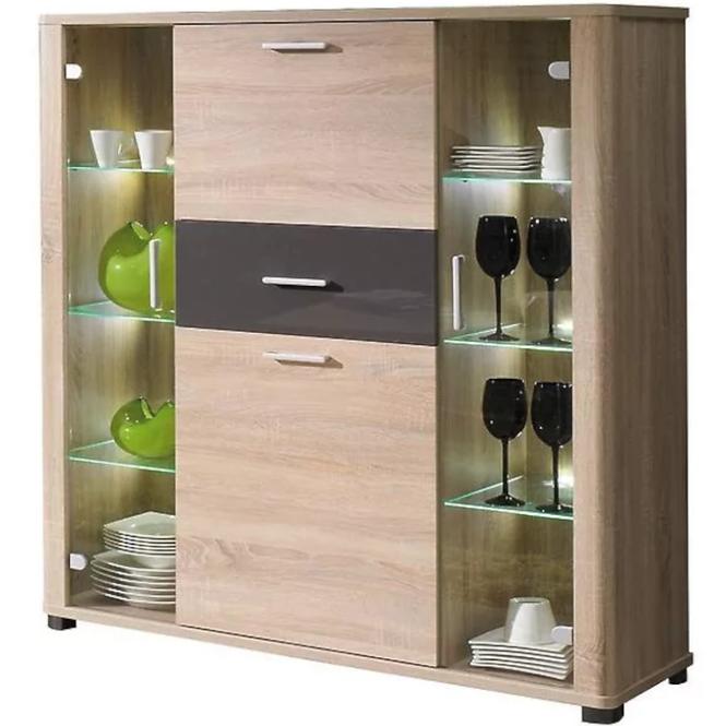 Vitrine Fill 127cm Eiche Sonoma/Grafit