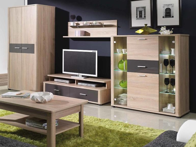 Vitrine Fill 127cm Eiche Sonoma/Grafit