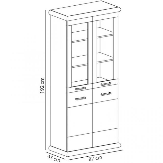 Vitrine Kora 87cm Craft Gold/Craft Weiß