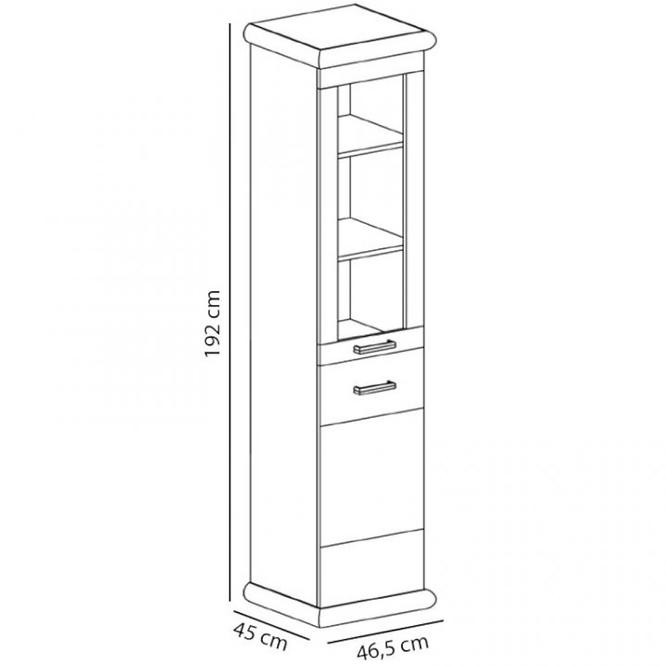 Vitrine Kora 46,5cm Craft Gold/Craft Weiß