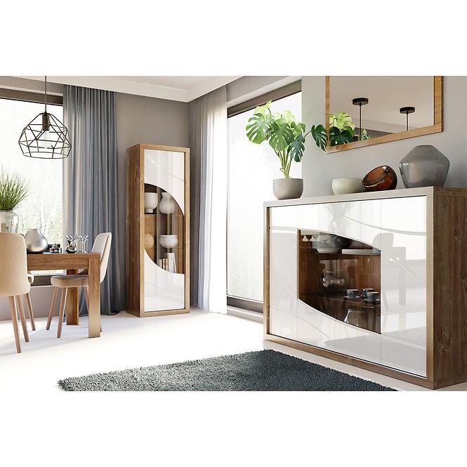 Regal Paris 120cm Eiche Stirling/Weiß