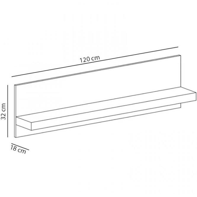 Regal Paris 120cm Eiche Stirling/Weiß