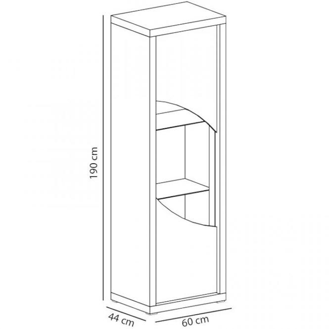 Vitrine Paris 60cm Eiche Stirling/Weiß