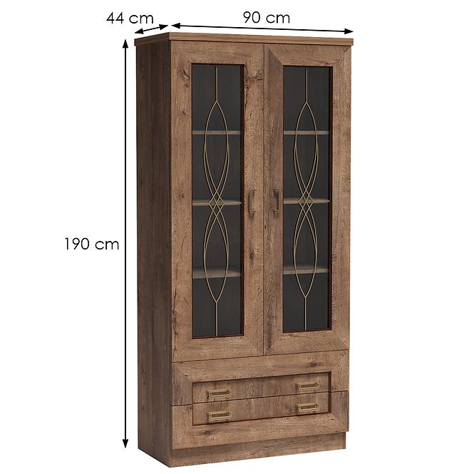 Vitrine Tadeusz 90cm Eiche Lefkas