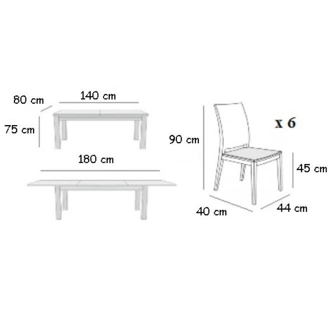 Esszimmer Set Dawid 1+6, 140X80, Sonoma Eiche